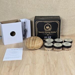 LU-12 Electric Whiskey Smoker Kit Rechargeable Cocktail Infuser 6 Wood Flavors